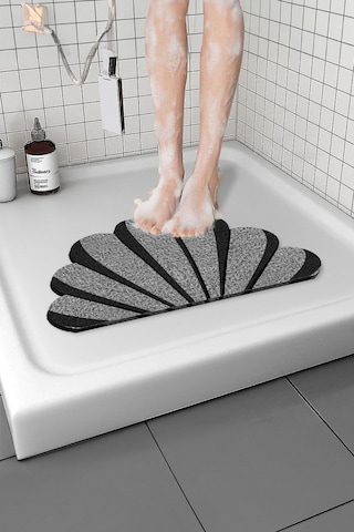 Deniz Kabuk Banyo Paspas Kaymaz Paspas Su Emici Islak Zemin Duş Paspası Kivircik Paspas 40x60 Cm Gri