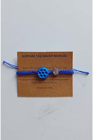 Unisex Bileklik Farklı Renkler Güzel Yedi Göz Süryani Nazar Taşı Gstb002 Saks Mavisi