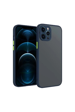Apple iPhone Uyumlu 12 Pro 6.1inç Kamera Korumalı Premium Silikon Kılıf- 5775 Lacivert