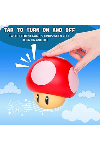 Sesli Oyun Mantar Lambası, Süper Oyun Lambası Figürlü 3d Gece Lambası, Çocuklar İçin Masa Lambası, Doğum Günü Hediyesi Diğer