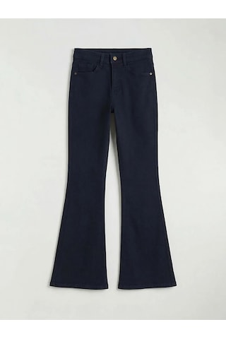 Lc Waikiki Lacivert Yüksek Bel Mars Flare Kadın Jean Pantolon