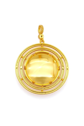 Altın Kaplama İmitasyon Ajda Desenli Tuğralı Büyük Boy Kolye Ucu Tgr-729 Altın