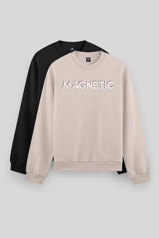 Rahat Form O Yaka 2li Paket Siyah-camel Erkek Sweatshirt - 88020 Siyah - Yeşil