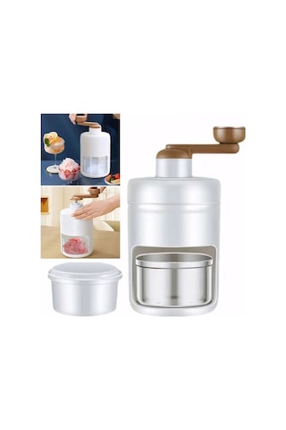 Ulzyvf 500ml Elle Çalıştırılan Buz Tıraş Makinesi Çok Beyaz Beyaz
