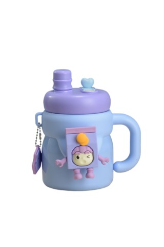 Çizgi Film Çocuk Çift İçki Termos Bardak161- Mavi