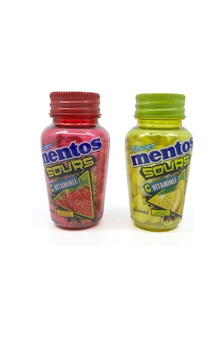 Mentos Sours Şekersiz Tatlandırıcılı C Vitaminli Limon Aromalı Tablet Şekerleme 49gr X 2 Adet