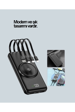 10000mah Kablosuz Ve Hızlı Şarj Destekli Powerbank Taşınabilir Şarj Gücü Diğer