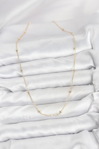 Cm 14k Gold Renk Minik Top Zincirli Kadın Kolye Çok Renkli