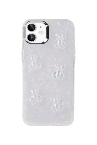 Zeyline Apple Uyumlu iPhone 11 Kabartma Figürlü Parlak Zore Eralli Silikon Kapak-ayı