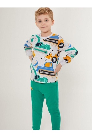 Cantoy Erkek Çocuk Araba Baskılı Pijama Takımı-16028 Grı