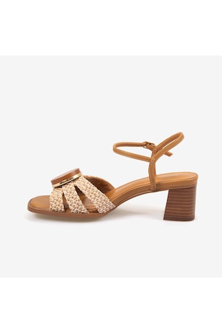 Noa Harmon Kadın Ayarlanabilir Kayışlı 5cm Topuklu Sandalet 10287 Multi-tan