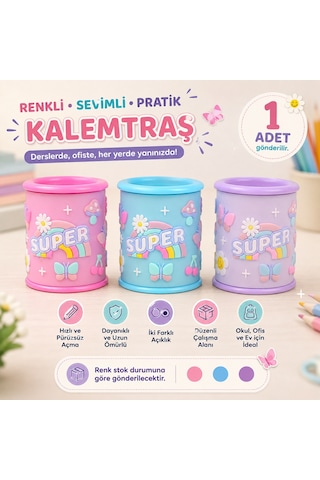 Bakgelal Super Desenli Çift Delikli Hazneli Kalemtraş Renkli Çocuk Kalem Açacağı Okul Ofis Kırtasiye Ürünü 1 Adet - 9032641100925 Bakgelal Super Desenli Çift Delikli Hazneli Kalemtraş Renkli Çocuk Kalem Açacağı Okul Ofis Kırtasiye Ürünü 1 Adet - 9032641100925