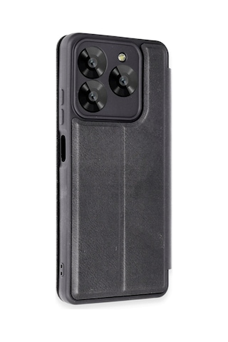 General Mobile Era 50 Kapaklı Kılıf İçi Süet Kaplı Ve Kartlıklı Pu Deri Kapak Ryc/flip Cover Siyah