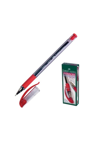 Faber Castell 1425 Kırmızı Tükenmez Kalem 10'lu 0.7mm Iğne Uç