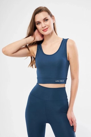Freedom Store Kolsuz Sporcu Baskılı Crop - Turkuaz Mavi