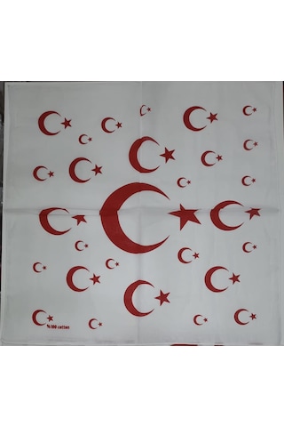 Herşey Nota Türk Bayrağı Ay Yıldız Desenli Beyaz Renk Çok Amaçlı Çok Renkli