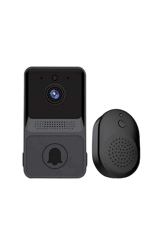 Kangvka Z20 Siyah Akıllı Düşük Enerji Wifi Görüntülü Kapı Zili - Telsiz, Şarj Edilebilir Dahili Pil Ve Standart Ding Dong Fonksiyonu