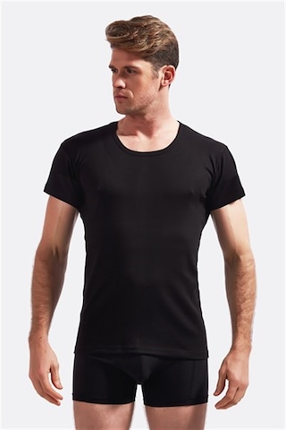 Josejuan 3'lü Erkek Atlet Yuvarlak Yaka Yarım Kollu Ribana %100 Pamuk 3205-3'lü Siyah