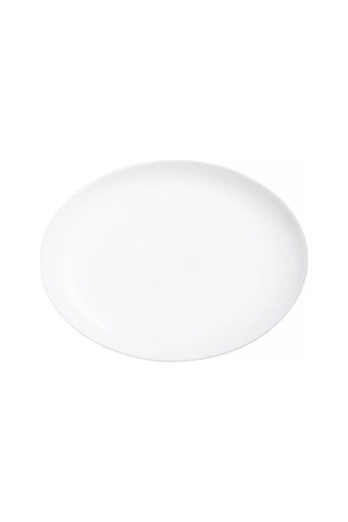 Temperli Cam Oval Beyaz Servis Tabağı 33cm