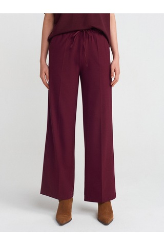 Dilvin 71598 Uzun Dökümlü Şık Pantolon Bordo