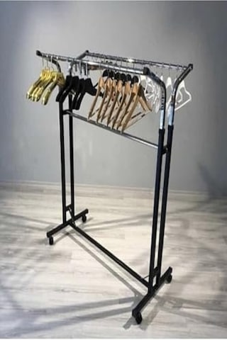 Askısı Tekerlekli Elbise Askıları Metalden Yapılmış Portmanto 130 Kg A Kadar Yüklenebilir Uzunluk 110-150 Cm Kro Çok Renkli