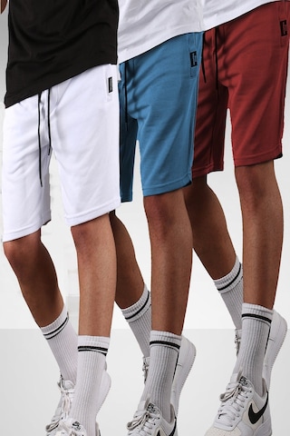 Madmext Beyaz-mavi-bordo Regular Fit 3'lü Şort Seti 5790 Beyaz/mavi/bordo
