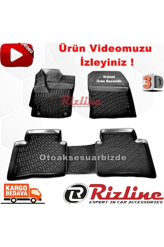 Toyota Corolla Uyumlu 3D Paspas Havuzlu Siyah Sedan 2019 Sonrası Rizline N11.19689