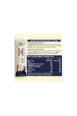 Protein Bar - Birthday Cake Aromalı - 50g X 12 Adet