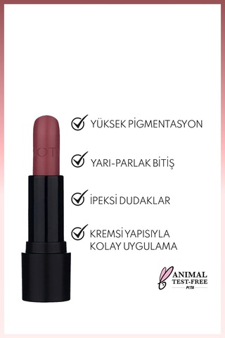 Note Deep Impact Lipstick Kremsi Dokulu Yarı Parlak Ruj 08 Sophisticate Burgundy - Kırmızı