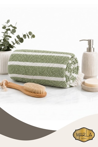 %100 Pamuk Dokuma Peştemal Havlu Plaj & Banyo Havlusu 100x170 Cm Parlak Yeşil