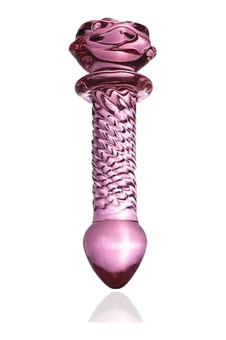 Red Fox Pembe Kristal Cam Anal Plug Yapay Penis 16 Cm