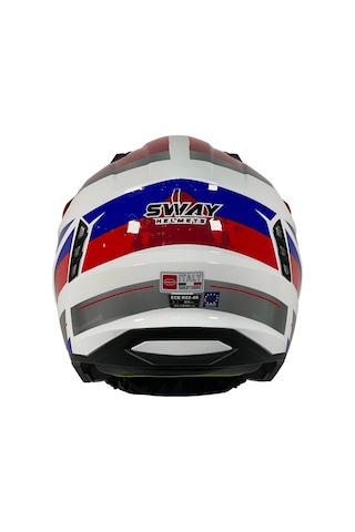 Sway Sw X1 Seul Track Çene Çıkan Kask Beyaz - Kırımızı