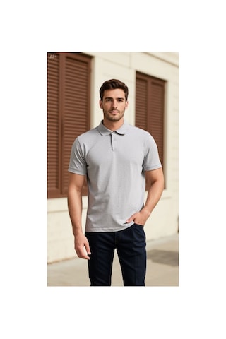 Gebze İş Güvenliği Penye Polo Yaka T-shirt İş Güvenliği Cepsiz Kısa Kol Gri