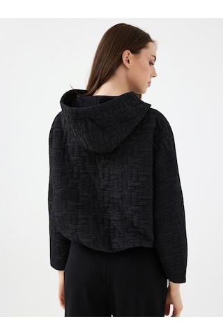 Crop Kadın Sweatshirt Siyah