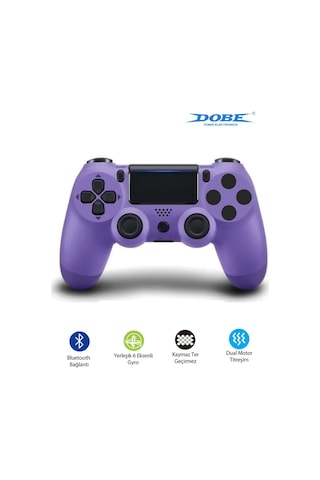 Ps4-pc-android Box-android-ıos Telefon Tablet Uyumlu Titreşimli Bluetooth Oyun Kolu Mor