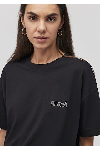 Mavi Kısa Kollu Siyah Kadın T-shirt M1611309-900 SIYAH
