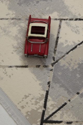 Çam Halı Lizbon 4511 Gri Enti Halı Modern Eskitme Desenli Makine Halısı