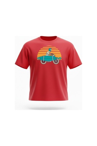 Urbantrendstore Unisex Tatil Eğlenceli Funny Baskılı Oversize Fit Rahat Geniş Salaş T-shirt Günlük Tişört Kırmızı