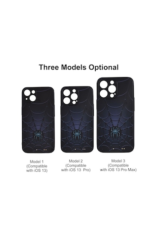 Vkemall İphone Uyumlu 13 İçin Şarj Edilebilir Kılıf - Örümcek Animasyonlu Işıklı, Çarpıklık Koruyucu Tpu+pc Koruma Kılıfı Model 1