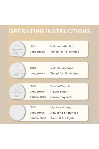 Leezsing Beyaz Gürültü Makinesi Renkli Gece Lambası Bebek Uyandırma Emzirme Emzik Monokrom/renkli/renkli/hafif Dokunmati Diğer