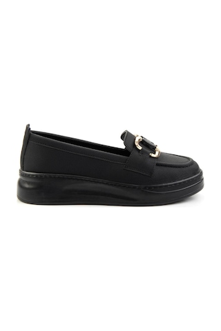 Bambi Siyah Kadın Loafer Ayakkabı K01536194509 Siyah
