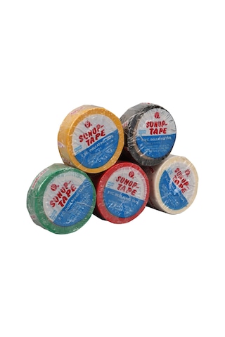 5 Adet Elektrik Bandı, Pvc İzole Bant, 0.13x18mm, 10 Metre Renkli , 600 V, 80 Derece,
