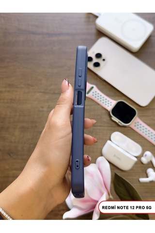 Redmi Note 12 Pro 5g Uyumlu Kamera Korumalı Darbeye Dayanıklı Renk Atmayan Keep Silikon Kılıf Lacivert