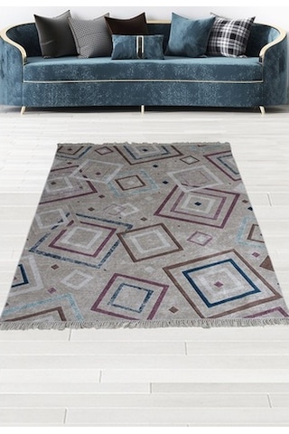 Dekoratif Milena Model Kaydırmaz Dot Taban Halı Çok Renkli