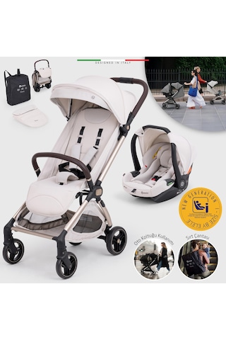 Elele Pilota Premium Kabin Tipi Travel Sistem Bebek Arabası Bej
