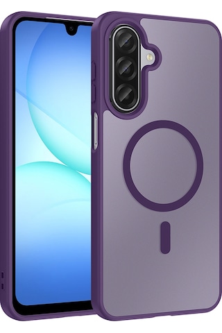 Ardemix Samsung Uyumlu Galaxy A17 Kılıf M-safe Şarj Özellikli Zore Babet Kapak - Derin Mor
