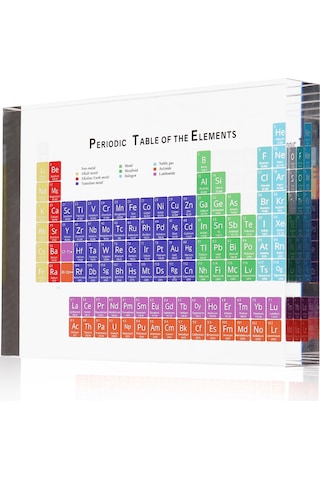 Hombey Kimya Öğeleri Periyodik Tablosu, Akrilik Materyal, Renkli Harfler, Öğrenme Aracı, Masaüstü Dekorasyon, 150x114x20mm Diğer