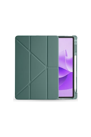 Lenovo Idea Tab Plus 12.1 Tablet Kılıf Kalem Bölmeli Standlı Uyku Modlu Lüx Smart Cover Kapaklı Kılıf