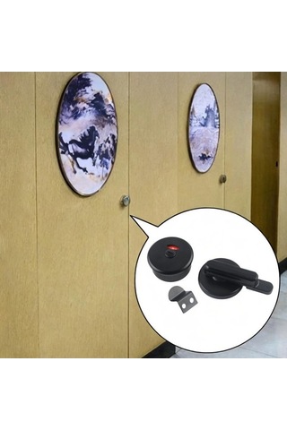 Besthome1 Suntek Banyo Kapısı Gizlilik Kilidi, Tuvaleti Kapı Halkası, Siyah Renk, Kullanışlı Ve Gizli