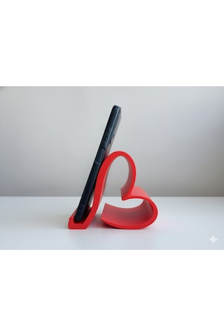 Aşk Desteği Kalp Tasarımlı Kırmızı Telefon Ve Tablet Standı 10 Cm